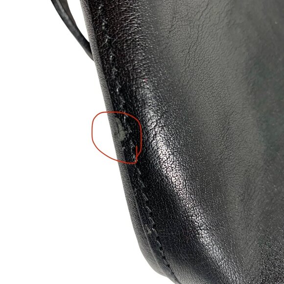 Pelle Studio Black Leather Shoulder Bag w/ Adjustable Strap Zipper Closure EUC - Picture 11 of 14